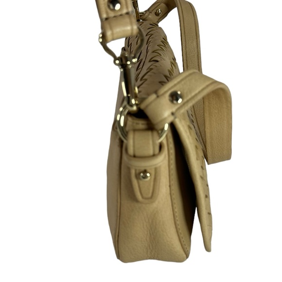 Vintage COLE HAAN beige leather woven shoulder bag crossbody - Picture 12 of 13